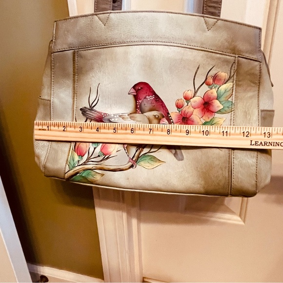 🪿NWOT! Anna by Anuschka Retired Summer Tryst Hand Painted  Leather Hobo. - Picture 4 of 16
